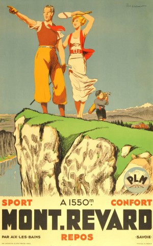 Original vintage poster from 1930 for Mont Revard in Savoie, France